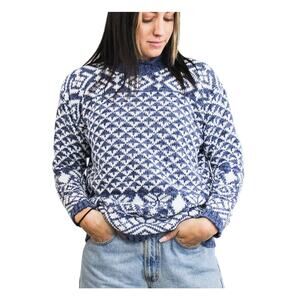 Snowflake Sweater - L / Vintage Ugly Christmas Sweatshirt / Holiday / Party